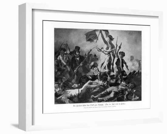 Liberty Leading the People' 28th July 1830-Eugene Delacroix-Framed Giclee Print