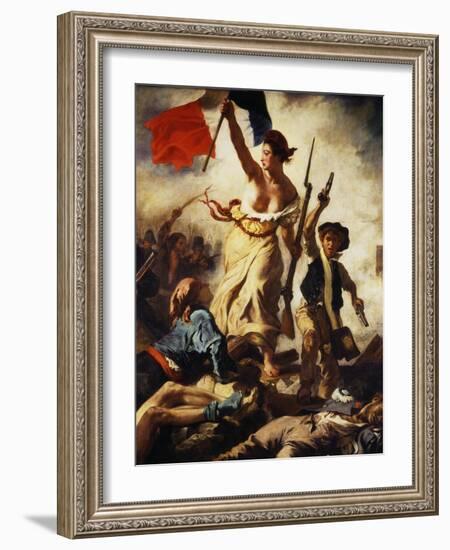 Liberty Leading the People, July 28, 1830, Detail-Eugene Delacroix-Framed Giclee Print