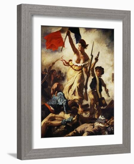 Liberty Leading the People, July 28, 1830, Detail-Eugene Delacroix-Framed Giclee Print
