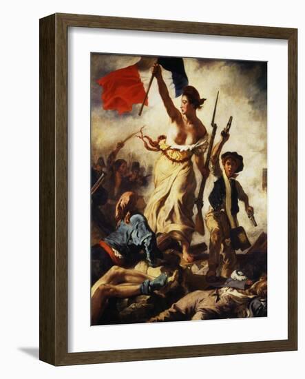 Liberty Leading the People, July 28, 1830, Detail-Eugene Delacroix-Framed Giclee Print