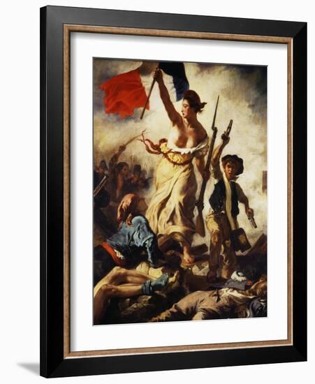 Liberty Leading the People, July 28, 1830, Detail-Eugene Delacroix-Framed Giclee Print
