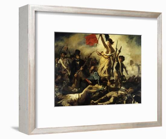 Liberty Leading the People, July 28, 1830-Eugene Delacroix-Framed Art Print