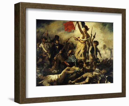 Liberty Leading the People, July 28, 1830-Eugene Delacroix-Framed Art Print