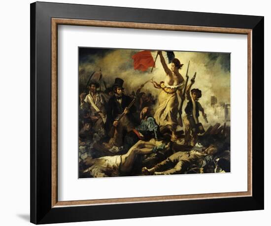 Liberty Leading the People, July 28, 1830-Eugene Delacroix-Framed Art Print