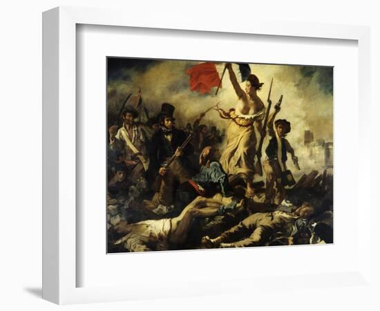 Liberty Leading the People, July 28, 1830-Eugene Delacroix-Framed Art Print