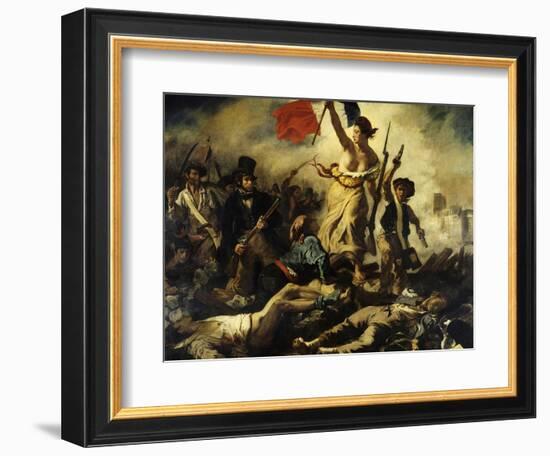 Liberty Leading the People, July 28, 1830-Eugene Delacroix-Framed Art Print