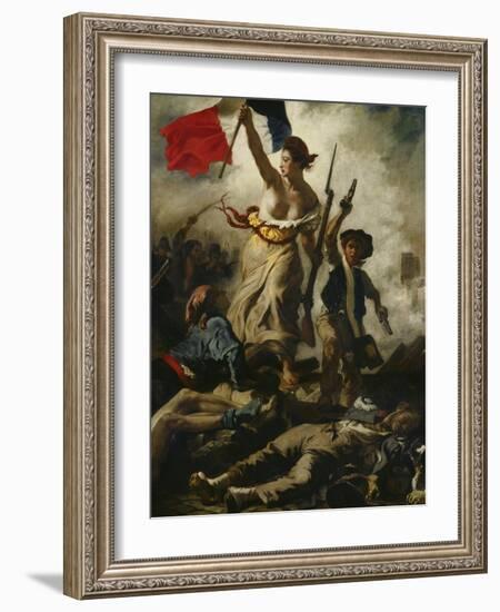 Liberty Leading the People-Eugene Delacroix-Framed Giclee Print