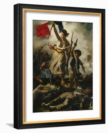 Liberty Leading the People-Eugene Delacroix-Framed Giclee Print