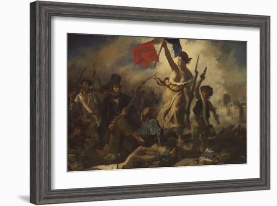 Liberty Leading the People-Eugene Delacroix-Framed Art Print