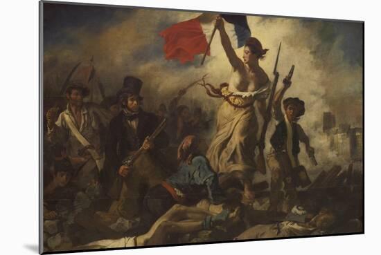 Liberty Leading the People-Eugene Delacroix-Mounted Art Print