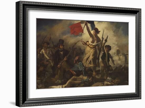 Liberty Leading the People-Eugene Delacroix-Framed Art Print