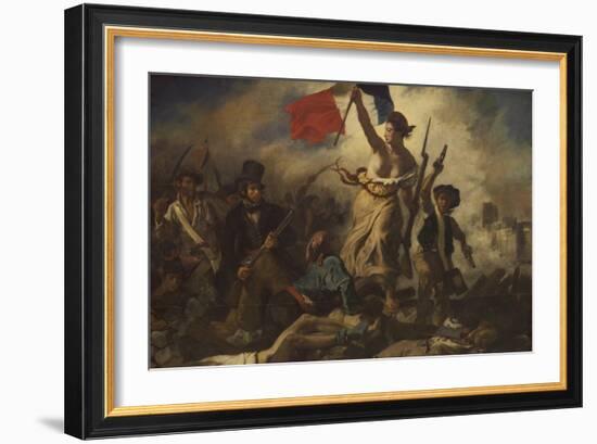 Liberty Leading the People-Eugene Delacroix-Framed Art Print