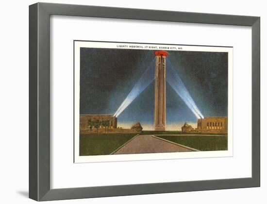 Liberty Memorial at Night, Kansas City, Missouri-null-Framed Art Print