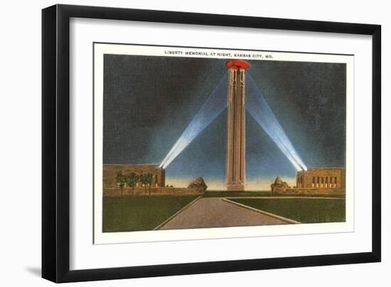 Liberty Memorial at Night, Kansas City, Missouri-null-Framed Art Print