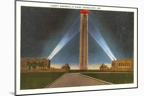 Liberty Memorial at Night, Kansas City, Missouri-null-Mounted Art Print