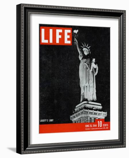 Liberty's Light, June 26, 1944-Dmitri Kessel-Framed Photographic Print