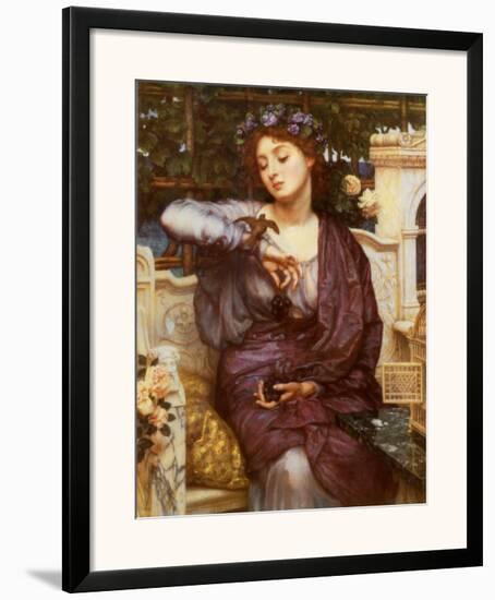Libra and Her Sparrow-Edward John Poynter-Framed Art Print