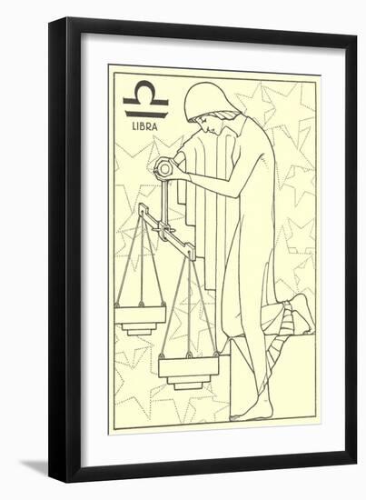 Libra, the Scales-null-Framed Art Print