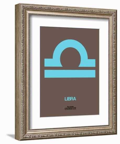 Libra Zodiac Sign Blue-NaxArt-Framed Art Print