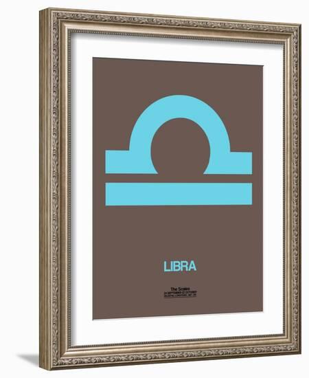 Libra Zodiac Sign Blue-NaxArt-Framed Art Print