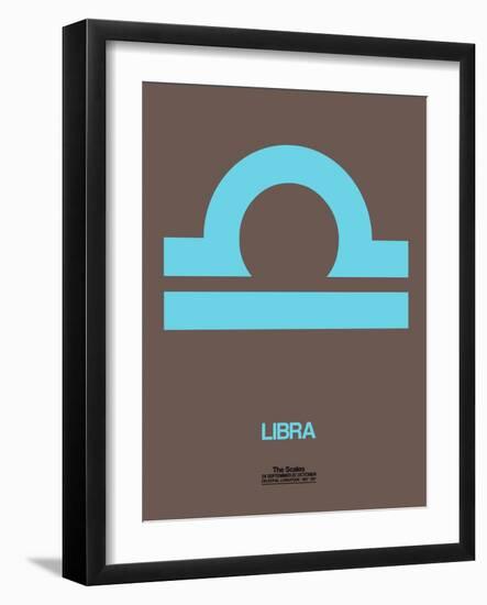 Libra Zodiac Sign Blue-NaxArt-Framed Art Print