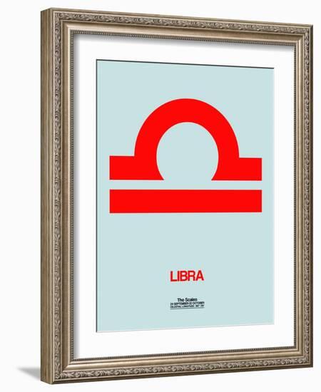 Libra Zodiac Sign Red-NaxArt-Framed Art Print