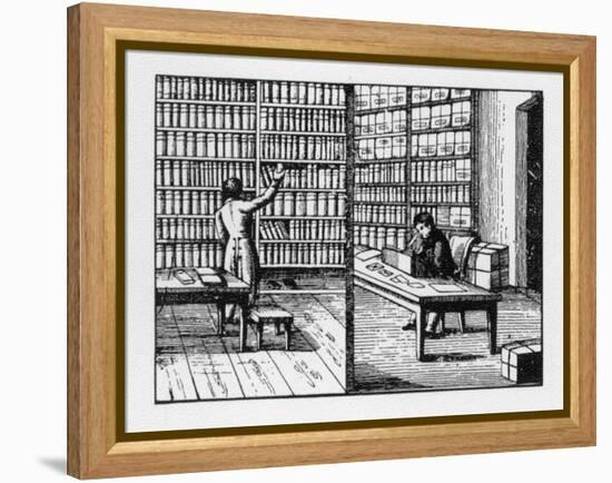 Librarian, Kaufmann, Rad. Um 1815-null-Framed Premier Image Canvas