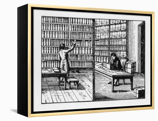 Librarian, Kaufmann, Rad. Um 1815-null-Framed Premier Image Canvas