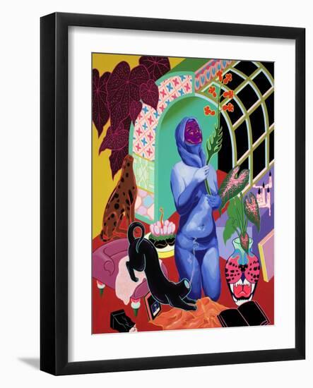 Library, 2021 (Acrylic on Panel)-Tsz Kam-Framed Giclee Print