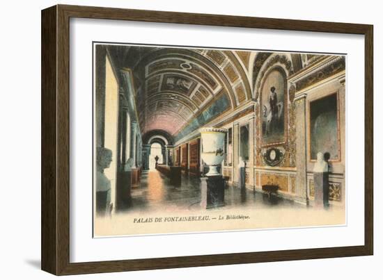 Library, Fontainbleau, France-null-Framed Art Print