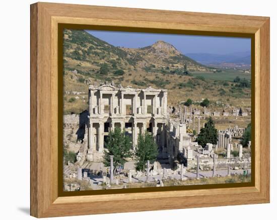 Library of Celsus, Ephesus, Egee Region, Anatolia, Turkey-Bruno Morandi-Framed Premier Image Canvas