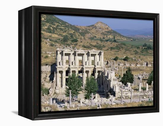 Library of Celsus, Ephesus, Egee Region, Anatolia, Turkey-Bruno Morandi-Framed Premier Image Canvas