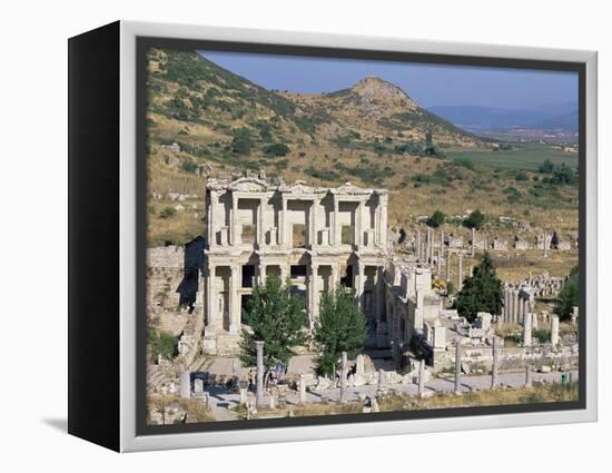 Library of Celsus, Ephesus, Egee Region, Anatolia, Turkey-Bruno Morandi-Framed Premier Image Canvas