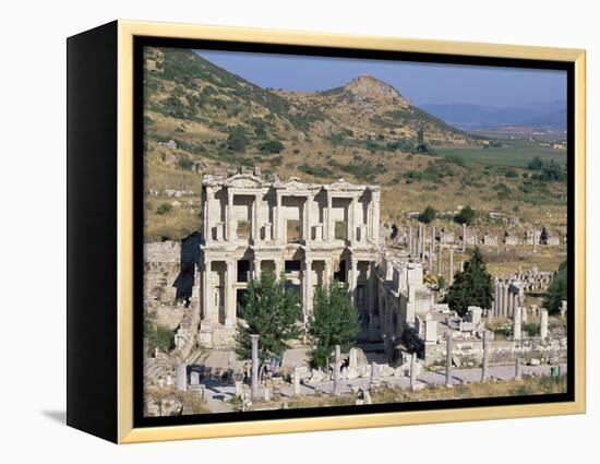 Library of Celsus, Ephesus, Egee Region, Anatolia, Turkey-Bruno Morandi-Framed Premier Image Canvas