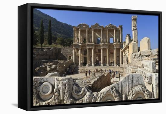 Library of Celsus, Roman Ruins of Ancient Ephesus, Near Kusadasi-Eleanor Scriven-Framed Premier Image Canvas