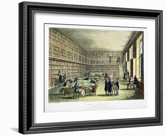 Library of the Royal Institution, Albermarle Street, London, 1808-1811-Thomas Rowlandson-Framed Giclee Print