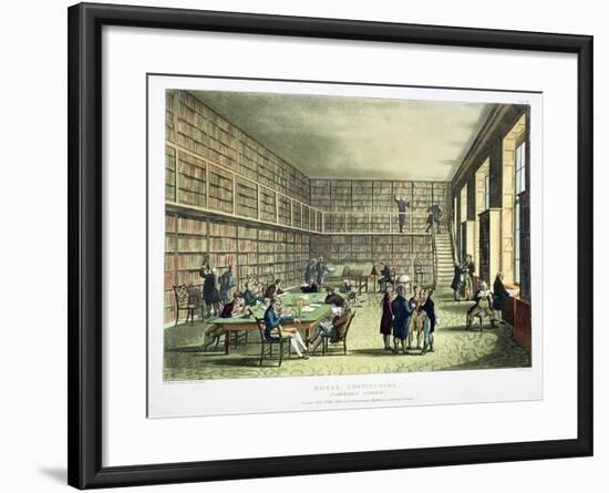 Library of the Royal Institution, Albermarle Street, London, 1808-1811-Thomas Rowlandson-Framed Giclee Print