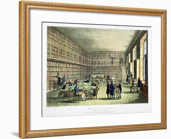 Library of the Royal Institution, Albermarle Street, London, 1808-1811-Thomas Rowlandson-Framed Giclee Print