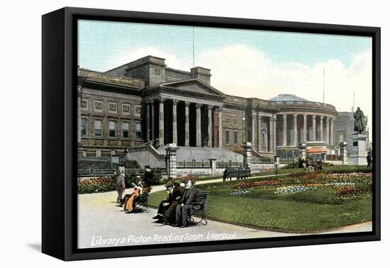 Library, Picton Reading Room, Liverpool, England-null-Framed Stretched Canvas