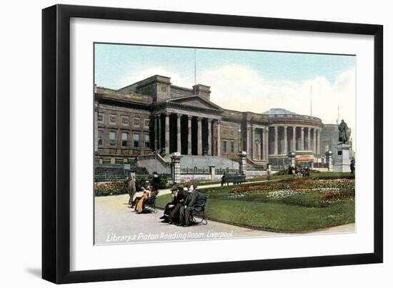 Library, Picton Reading Room, Liverpool, England-null-Framed Art Print