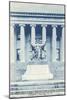 Library, Statue, Columbia University, New York City-null-Mounted Art Print