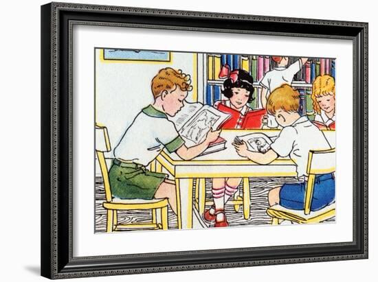 Library Time-Julia Letheld Hahn-Framed Art Print