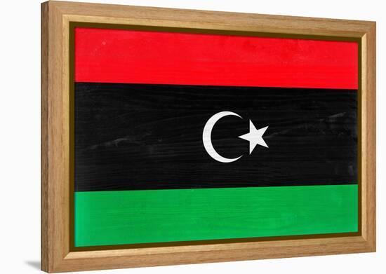 Libya Flag Design with Wood Patterning - Flags of the World Series-Philippe Hugonnard-Framed Stretched Canvas