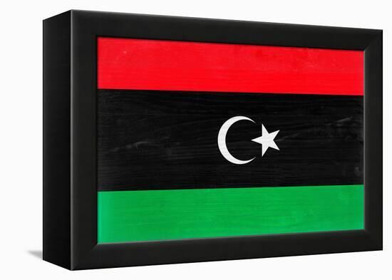 Libya Flag Design with Wood Patterning - Flags of the World Series-Philippe Hugonnard-Framed Stretched Canvas