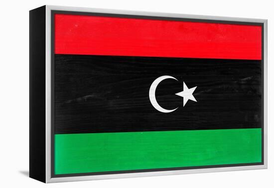 Libya Flag Design with Wood Patterning - Flags of the World Series-Philippe Hugonnard-Framed Stretched Canvas