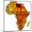 Libya on Actual Map of Africa-michal812-Mounted Art Print