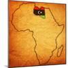 Libya on Actual Map of Africa-michal812-Mounted Art Print