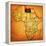 Libya on Actual Map of Africa-michal812-Framed Stretched Canvas