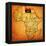 Libya on Actual Map of Africa-michal812-Framed Stretched Canvas