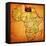 Libya on Actual Map of Africa-michal812-Framed Stretched Canvas